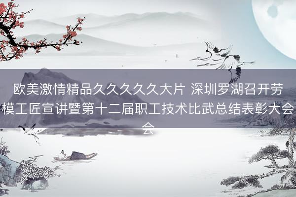 欧美激情精品久久久久久大片 深圳罗湖召开劳模工匠宣讲暨第十二届职工技术比武总结表彰大会