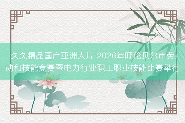 久久精品国产亚洲大片 2026年呼伦贝尔市劳动和技能竞赛暨电力行业职工职业技能比赛举行