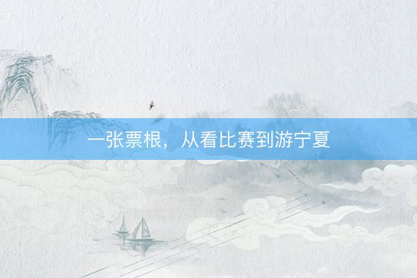 一张票根，从看比赛到游宁夏