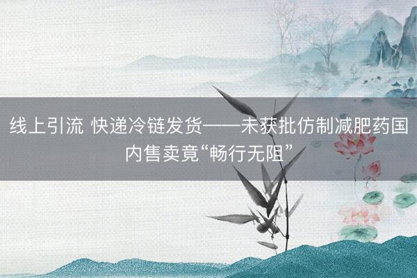 线上引流 快递冷链发货——未获批仿制减肥药国内售卖竟“畅行无阻”