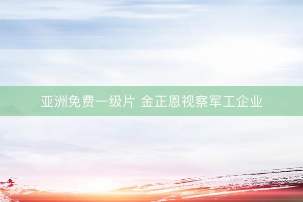 亚洲免费一级片 金正恩视察军工企业