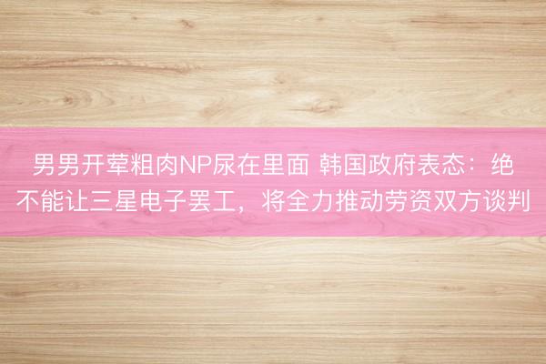 男男开荤粗肉NP尿在里面 韩国政府表态：绝不能让三星电子罢工，将全力推动劳资双方谈判