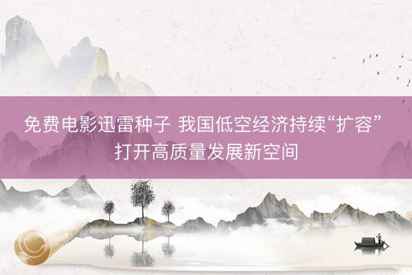 免费电影迅雷种子 我国低空经济持续“扩容” 打开高质量发展新空间