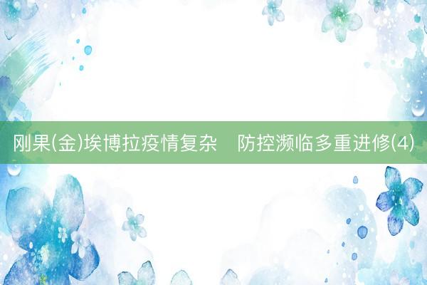 刚果(金)埃博拉疫情复杂 防控濒临多重进修(4)