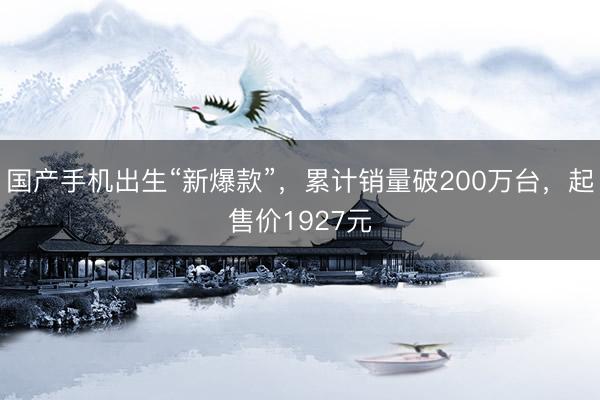 国产手机出生“新爆款”，累计销量破200万台，起售价1927元