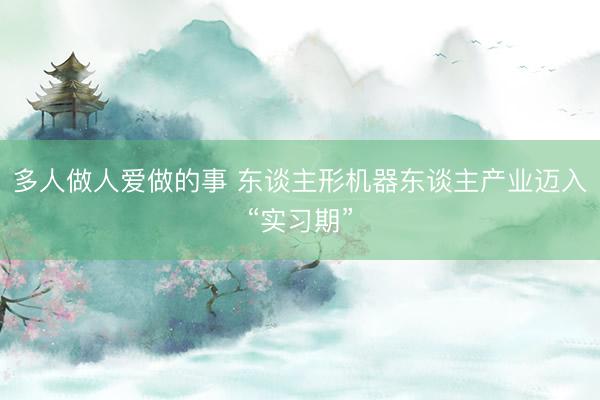 多人做人爱做的事 东谈主形机器东谈主产业迈入“实习期”