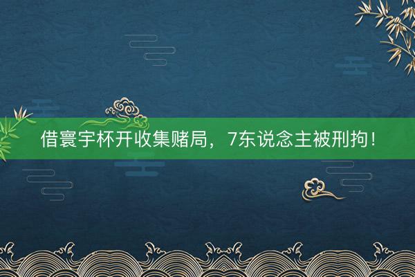 借寰宇杯开收集赌局，7东说念主被刑拘！