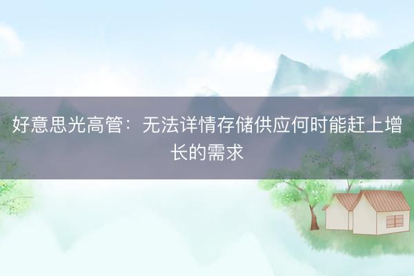 好意思光高管：无法详情存储供应何时能赶上增长的需求